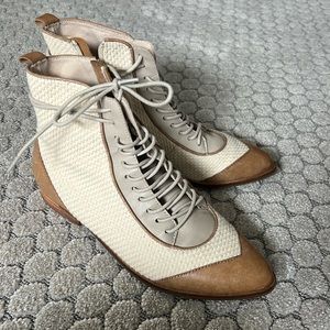 Kelsi dagger cream and tan boots